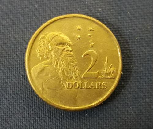 Австралия 2 Доллара 1999 г, Абориген Алюм,бронза, 6.6g, ø 20.5mm