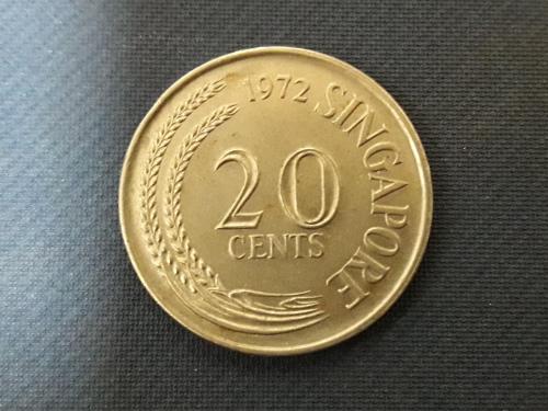 Сингапур 20 центов 1972 г, 5.66g, ø 23.6mm Отличный Сохран!!!Фауна 