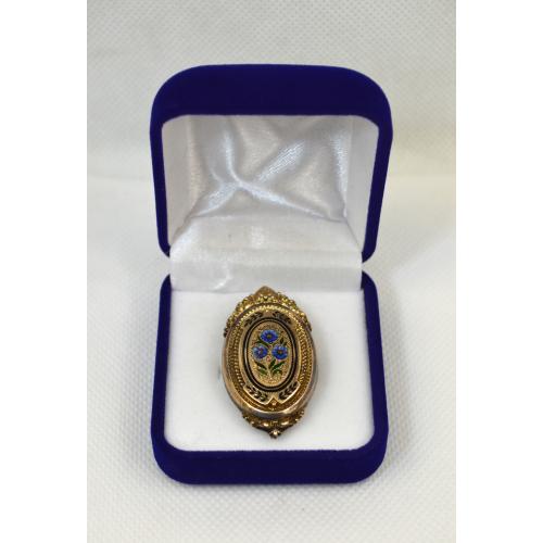 Брошка кулон, з квітковим декором. Розмір 4,5х2,5 см. (Відсутня кришичка). (3076)