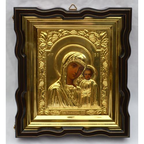 Казанська Пресвята Богородиця, в латунному окладі. (2611)