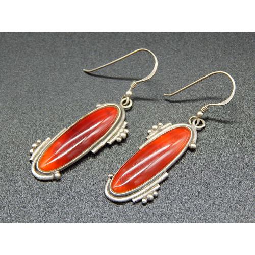 Сережки-підвіски з каменю, 925*. (8)