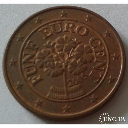 Австрия. 5 евроцентов. 2005.