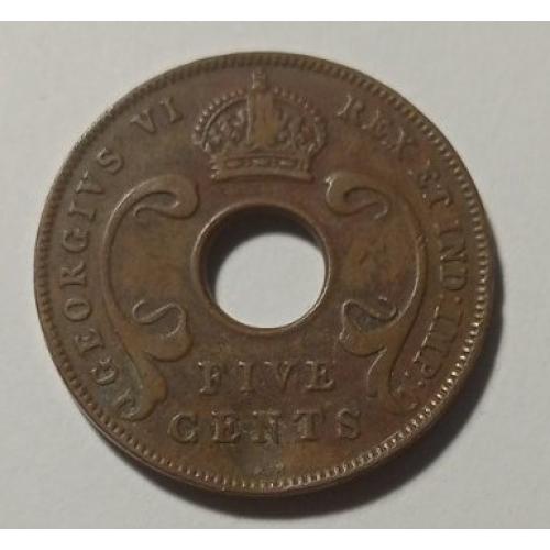 Британская Восточная Африка. 5 центов. 1937.
