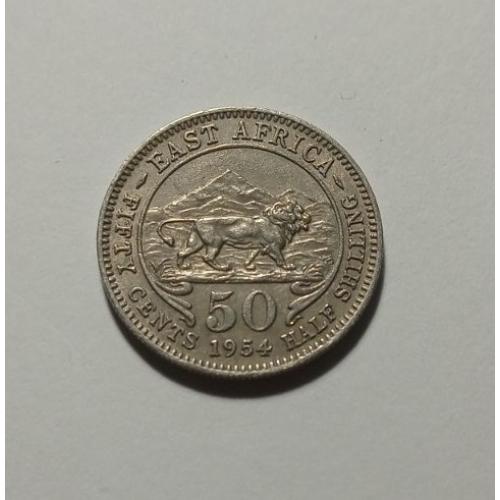 Британская Восточная Африка. 50 центов. 1/2 (пол) шиллинга. 1954.