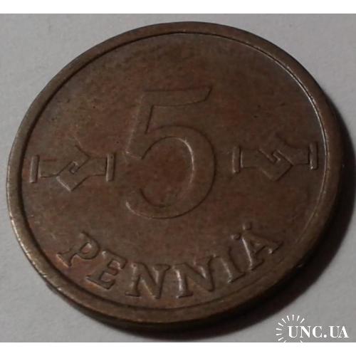 Финляндия. 5 пенни. 1976.
