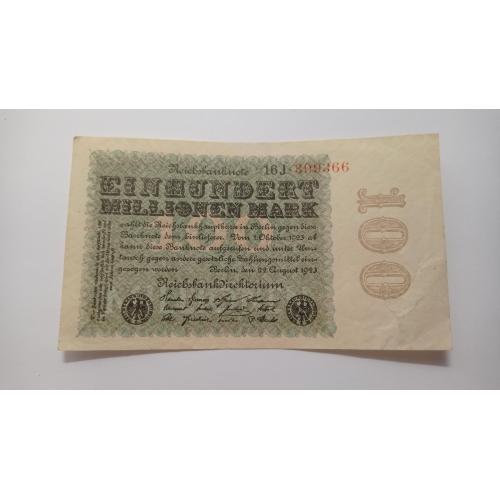 Германия. 100000000 (100 миллионов млн.) марок. 1923.