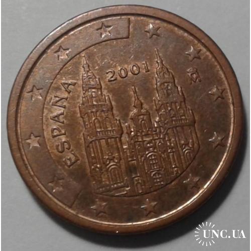 Испания. 2 евроцента. 2001.