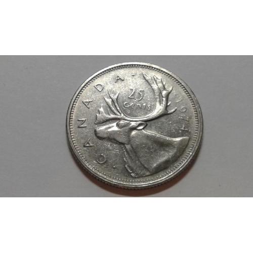 Канада. 25 центов. 1974.