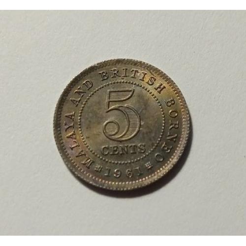Малайя і Британське Борнео. 5 центів. 1961.