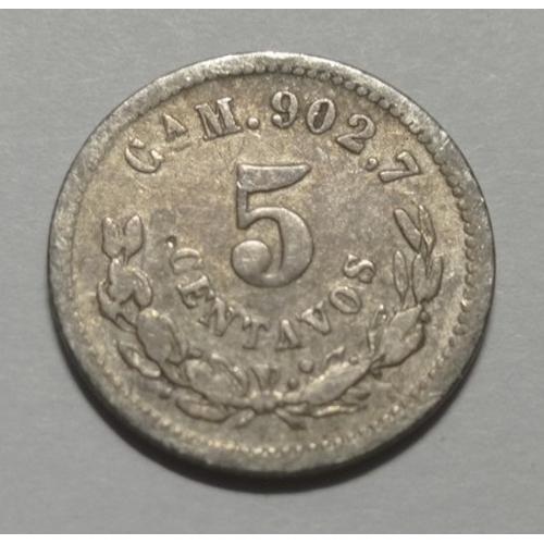Мексика. 5 центаво (сентаво). 1891. Срібло.