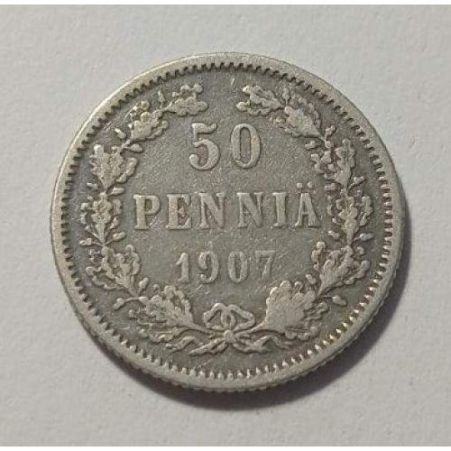 Росія. Фінляндія. 50 пенні. 1907. Срібло.