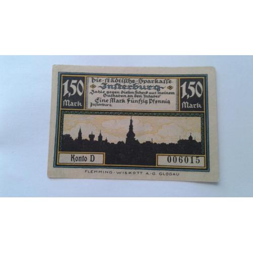Россия. Черняховск (Инстербург) Калининградской области. 1,50 марки. 1920.