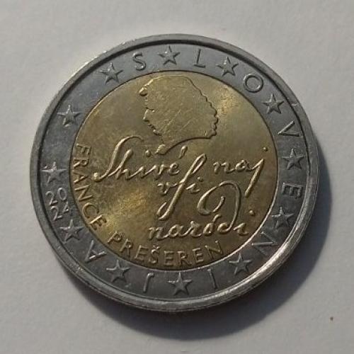 Словенія. 2 євро. 2024. Поет Франце Прешерн.
