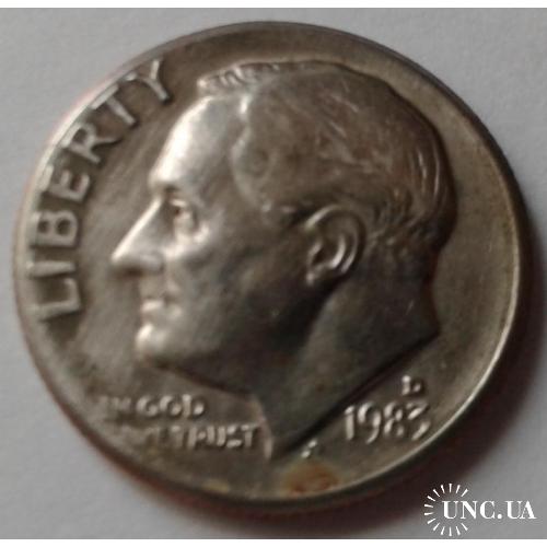 США. 10 центов. 1 дайм. 1983.