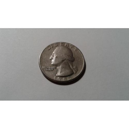 США. Квотер. 25 центов. 1/4 доллара. 1965.