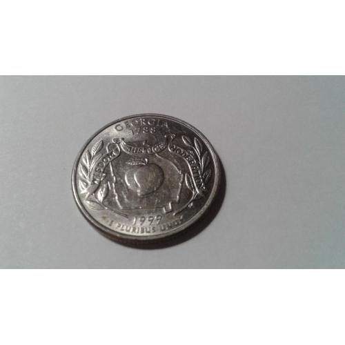 США. Квотер Джорджия. 25 центов. 1/4 доллара. 1999.