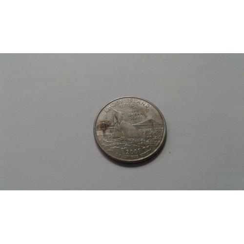 США. Квотер Род-Айленд. 25 центов. 1/4 доллара. 2001.