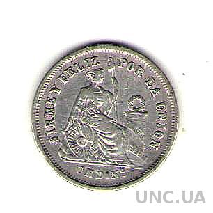 Перу - 1 динеро (1866 г.)