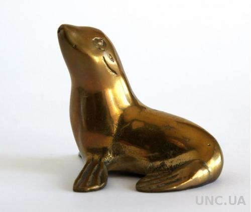 Антикварная фигурка статуэтка Морской котик, бронза
