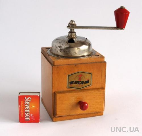 Антикварная коллекционная кофемолка ALKA, 1950-е Germany

