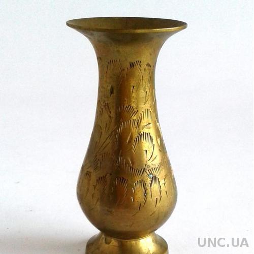Антикварная латунная ваза вазочка India Fv8
