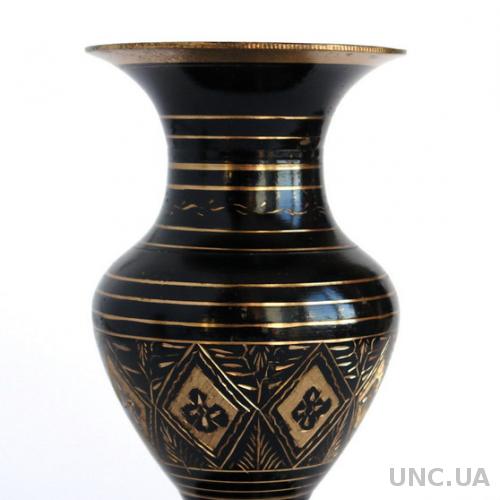 Антикварная ваза штихельный узор латунь ja27 India