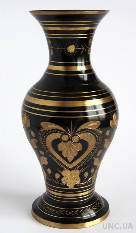 Антикварная ваза штихельный узор латунь my22 India
