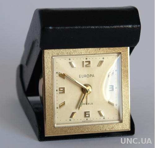Дорожные часы будильник EUROPA №1 1970-е Germany