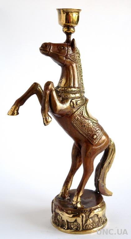 Художній підсвічник статуетка Цирковий Кінь бронза England 