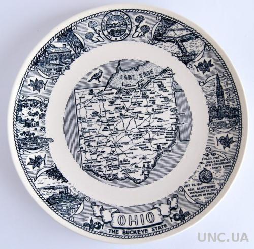 Керамическая тарелка панно Ohio State 1803, USA