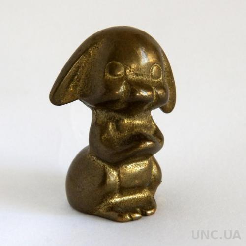 Коллекционная миниатюра фигурка Кролик Банни бронза Germany
