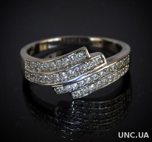 Серебряное кольцо с цирконами 925 проба Austria