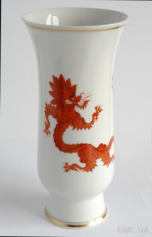 Антикварна ваза "Червоний Дракон Мін", 1964 рік, Meißner Porzellan