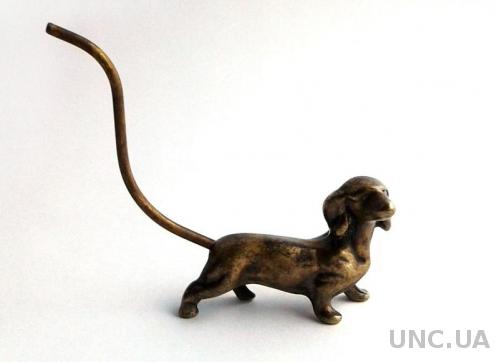 Винтажная фигурка статуэтка Собака Такса, бронза