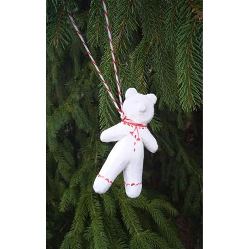 Ялинкова іграшка "Ведмедик", ручна робота, дерево, різьба