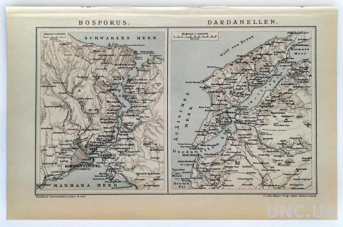 Карта Босфор Дарданеллы 1892-95 Германия Fv8.8
