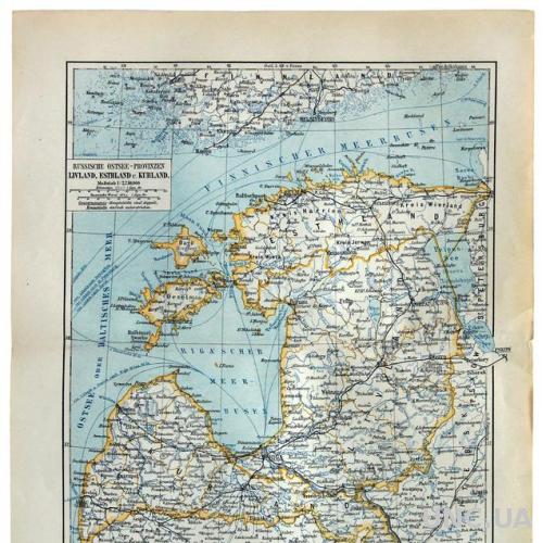 Карта Лифляндия, Эстляндия и Курляндия 1893–97 Германия Fv8.8

