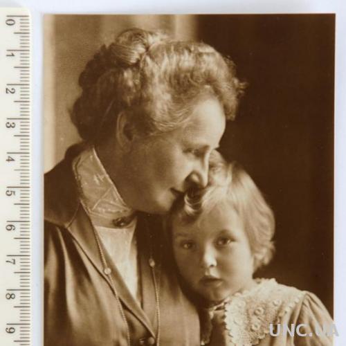 Открытка почтовая карточка Герцогиня Каролина Матильда с внуком 1910-е Германия aP