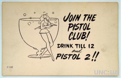 Открытка почтовая карточка Pistol Club 1960-е гг. США Fv8.4