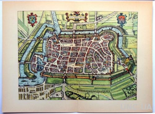 План карта Люнебург 1570 г. копия 1938 года Лейпциг Fv8.9
