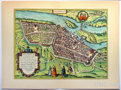 План карта Магдебург 1570 г. копия 1938 года Лейпциг Fv8.9
