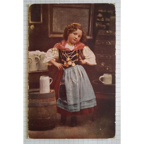 Поштова картка листівка Де Пиво, там і Диво, поч. ХХ ст., Німеччина Sb10