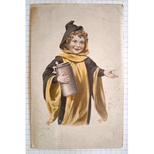 Поштова картка листівка Пиво Пивний кухоль, 1909 р., Німеччина Sb08