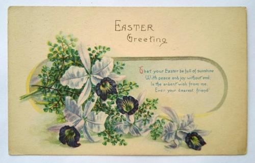 Поштова карточка листівка открытка Щасливого Великодня 1918 рік USA Yu59