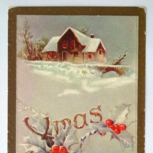 Поштова карточка листівка открытка Веселого Різдва 1909 рік USA Yu69