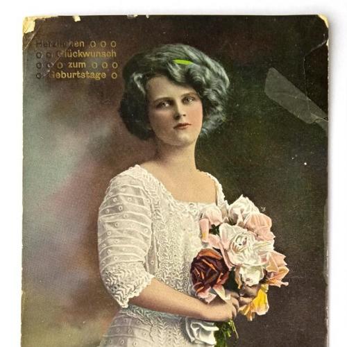 Поштова карточка листівка открытка З Днем народження 1917 рік Germany Yu15