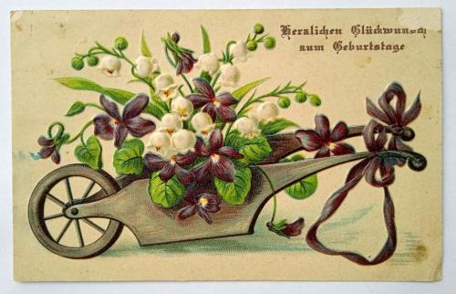  Поштова карточка листівка открытка З Днем народження поч. ХХ ст. Germany Yu20