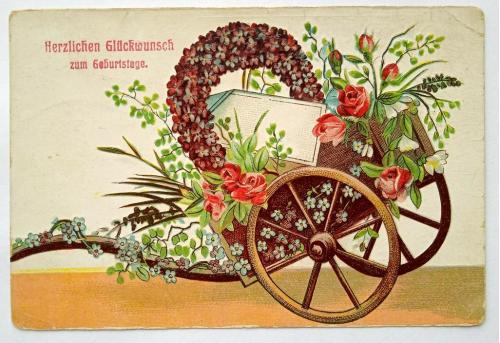 Поштова карточка листівка открытка З Днем народження поч. ХХ ст. Germany Yu22