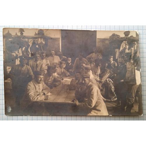 Старе фото Пиво Пивні кухлі Оркестр Перша світова війна 1915 Німеччина St05