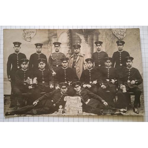 Старе групове фото Пиво. Пивні кухлі 1910 р. Німеччина Sb12